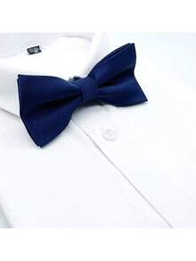 Dasi kupu-kupu Polos Pria - Navy Blue - View 4