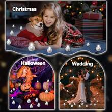 6 Colors 100/60/30pcs LED Balloon Light Mini Round Balls Lights, Waterproof Tiny Led Lights For Paper Lantern Easter Eggs Birthday Party Wedding Halloween Christmas Decoration (White) - ánh sáng trắng - Xem 6