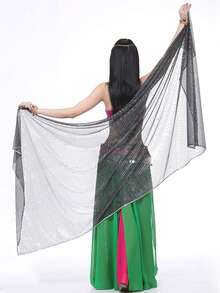 Leichte Damen Chiffon Handtücher mit Pailletten Saum - Bauchtanz Hüfttuch Schal Schleier