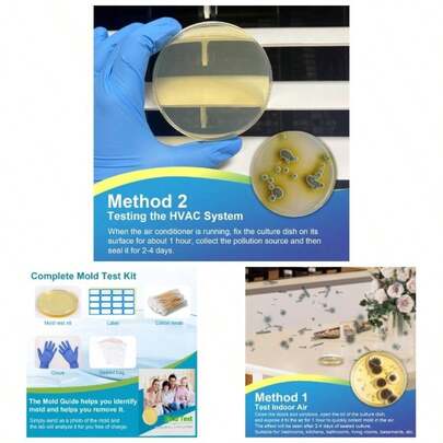 Kit de detección de moho para el hogar - Detector de moho para el hogar, 3 kits de detección de moho para el hogar - Calidad del aire interior de superficies HVAC, Kit de prueba de moho negro fácil que incluye una guía detallada de identificación de moho