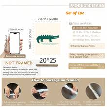 1 gerahmtes/Leinwand Wandkunst, Dinosaurier Tier Thema Dekoration. Badezimmer Wanddekoration. Themen Poster, Schlafzimmer Dekoration, Raumdekoration, Heimdekoration, Ornamente, Winterdekoration für Zuhause, Wanddekoration. Geeignet für Kinderzimmer, Kinderzimmer, Jungen- und Mädchen-Partyräume, Kita-Klassenzimmer Dekoration, wasserfestes Material. Kopfteil Dekorative Tapete, Party Deko Geschenke. Badezimmer Wanddekoration.