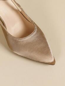 Women's Pointed Toe Stiletto Heels, Fashion Versatile Mules,High Heels - Khaki - View 9