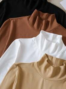 CACHARREL Suplex Bodysuit Second Skin Long Sleeve High Neck - 鏽棕色 - 查看 4