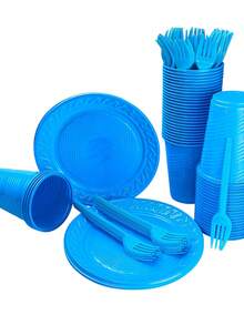 Economic Disposable Kit For 50 People And 150 Party Items - Light Blue - View 3