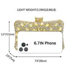 One Luxurious Shiny Sunflower Rhinestone Clutch Bag Box Type Evening Bag Glamorous Party Handbag Romantic Wedding Purse Formal Event Clutch Dance Party Bag Bride Bag Chain Bag,Tready Party Bag & Bride Bag,Tready Bride Bag, Perfect For Party,Wedding, Prom,Dinner/Banquet, Matching With Wedding Dress, Formal Dresses, Prom Dress, Birthday Dress, Party Dress, Essential Wedding Items,Perfectly Matching With Graduation Dress, Prom Dresses, Glamorous Rhinestone Bag - 銀色 - 查看 9