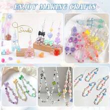 320g 8-Color Random Mixed Acrylic Beads For DIY Jewelry Making, Includes Flower, Bow, Heart, Bear Charms, Suitable For Bracelets, Necklaces, Phone Chains, Keychains, Stickers