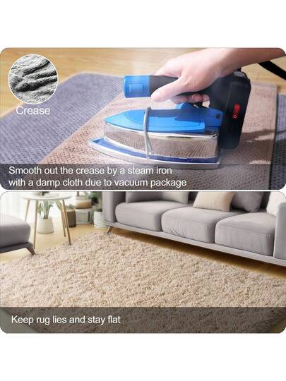 Moderne Indoor Zachte Lightweight Vloerkleed Living Room Bedroom Dorm Polyester Tufted Throw Runner Home ative Plush Fluffy Furry Fur Area Rugs Camel Comfy Vloer Thin Shag Tapijt view 10