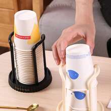 1 buc Suport de pahare din plastic de unică folosință - Dispenser de pahare de hârtie durabil pentru blat, pentru casă, birou, spa, bar, cafenea