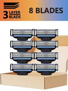 8 Ersatzklingen, glatte Rasur und sofortige Reinigung, klassisches Herren-Gesichtspflegewerkzeug, auswechselbare Rasierklingen, Gesichtspflegewerkzeuge, effiziente Reinigung