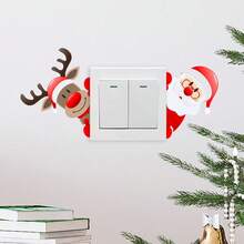 Juego de pegatinas navideñas autoadhesivas para decoración navideña, adecuadas para baños, inodoros, bañeras, ventanas, puertas, etc.