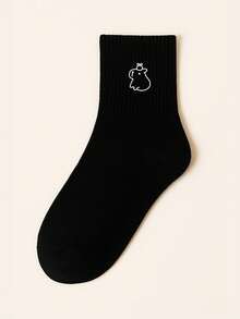 Set Of 3 Pairs Of Long, Sporty, Capybara-Designed Socks - Sizes 35 To 40 - Nhiều màu - Xem 5