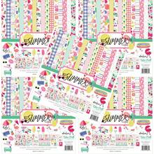 Best Summer Ever Collection Kit Paper Pink Teal Yellow Green Purple 12x12Inch