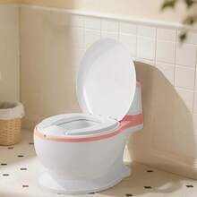 LOVEWE Two-In-One Baby Toilet Training Seat, Detachable Soft Seat Cushion, Built-In Wet Wipe Holder, Large-Sized Toilet Seat, - Pink - View 1
