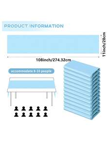 2pcs/5pcs/10pcs Sky Blue Satin Wedding Decorative Table Runners, Suitable For Hotel Events, Birthday Parties, Ribbon Table Flags, Parties - Sky Blue - View 4