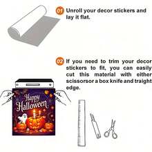 1 pièce Autocollant magnétique plat avec motif fantôme et citrouille d'Halloween, facile à nettoyer au lave-vaisselle, sans colle nécessaire, convient aux appareils de cuisine (lave-vaisselle, réfrigérateur), décoration de fête, accents saisonniers pour la maison, lavable et réutilisable, décoration intérieure