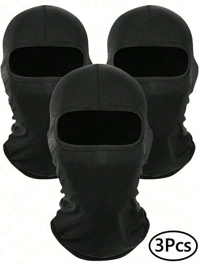 3 Pieces/1 Balaclava Men's And Women's Face Masks - Skiing - Full Coverage Skiing And Cycling Face Mask, Windproof And Uv Resistant Neck Cover, Suitable For Outdoor Sports, Motorcycle Riding, Etc