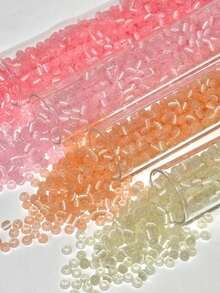 150pcs 4mm Rainbow Striped Cat Eye Seed Beads, Loose Beads For DIY Jewelry Making, Phone Straps, Keychains