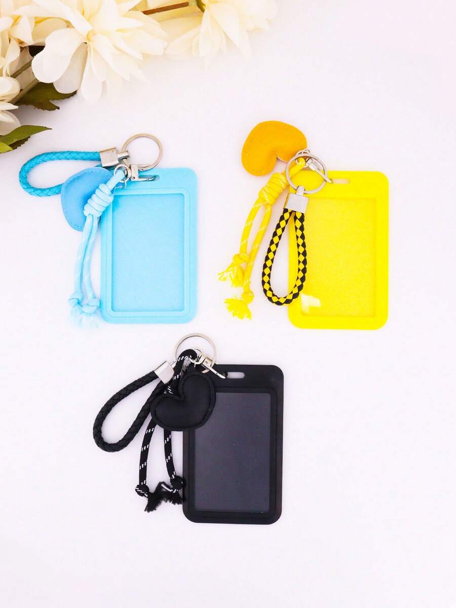 1pc Kawaii Cute ID Card Holder Heart Charm Keychain Suitable For Women Daily Wear Best Gift For Doctor Nurse Teacher Student Office Worker Money Wallet Mini Wallet Purse Wallet Wristlet Wallet Card Wallet