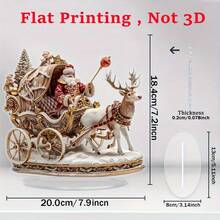 1 pezzo Statua in stile bohémien in acrilico di Babbo Natale e la sua slitta con renne, decorazione natalizia da tavolo multifunzionale per casa, ufficio e regali, include base - Multicolore - Visualizzare 13