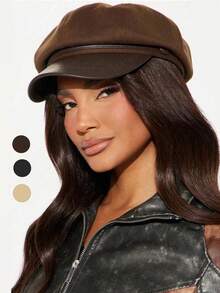 قبعة بيريه ذات لون أحادي للنساء من ماييار، عتيقة متعددة الاستخدامات، مُلائمة، للخريف/الشتاء - متعدد الألوان - مشاهدة 5