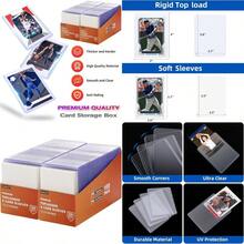 YC 400 Card Sleeves Top Loaders For Cards Arjiekwei 3"X4" Baseball Cards Protectors Hard Plastic Premium Toploaders Holder For Trading Sports Football Game Card 200 Top Loaders + 200 Penny Sleeves Fashion - 白色 - 查看 1