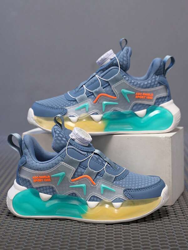 1 par de zapatos deportivos de cuero de moda para niños, zapatos casuales exteriores cómodos, suaves y antideslizantes, adecuados para niños pequeños, con hebilla giratoria con estilo