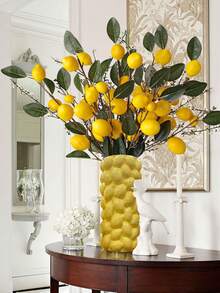 1/3 pezzi Ramo artificiale di limone, in materiale PE, pianta realistica, vegetazione artificiale, fiore artificiale, decorazione da tavolo, centrotavola, decorazione per interni, decorazione per scrivania d'ufficio, decorazione da giardino, decorazione per la stanza, regalo per feste, decorazione per scuola, dormitorio, ufficio, decorazione per feste, eventi, compleanni, ingresso di casa, hotel, ristorante, camera da letto, matrimonio, banchetto, cucina, giardino, decorazione primaverile ed estiva - Multicolore-D - Visualizzare 12