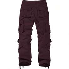 Men's  Cargo Pants - Wine Red - View 4