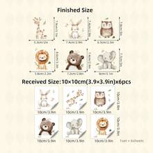 BRUP 2/6 张波西米亚风动物生长图表墙贴，长颈鹿大象狮子熊兔子带身高测量贴花，育儿室墙壁艺术，可移除自粘婴儿房装饰，万圣节圣诞节礼物 - 彩色 - 查看 12