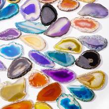 Crystal Agate Slices Asymmetrical Shape Colorful Cute DIY Pendant Charm For Crystal Necklace Energy Stone Jewelry Christmas Gift