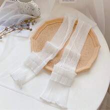 Casual Versatile Simple Ruffle Trim Arm Sleeves