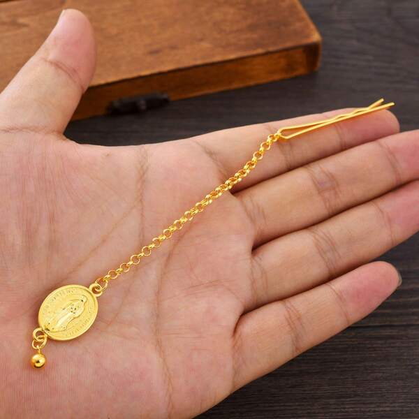 1 peça de corrente de cabeça dourada elegante para mulheres, joia clássica eritreia, presente para festa de casamento de noiva africana