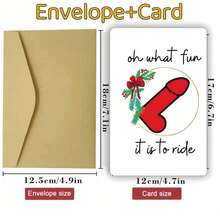 1 felicitare de Crăciun cu plic - felicitare amuzantă de sărbători potrivită pentru prieteni, familie, frați, surori, soție, soț, fiu, fiică - felicitare de Crăciun plină de umor cu tematică jucăușă, material din hârtie