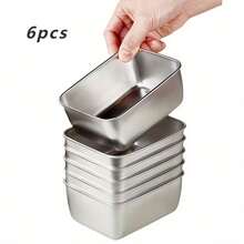 [Bestseller]5/6/8-Piece Stainless Steel Airtight & Leakproof Storage Set | Square Stackable Design, Reusable, Essential For Family Outdoor Picnics, Practical Good For Holiday Gifts