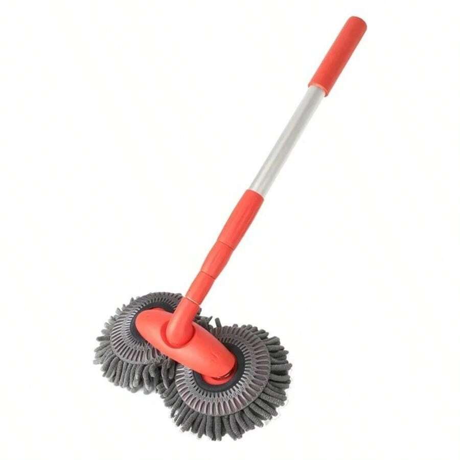 Car Wash Mop With Double Brush Head And 360° Rotation For Roof And Window Cleaning - Default - View 1