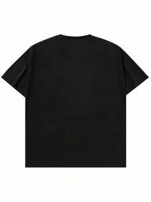 Camiseta básica de manga corta para hombre cuello redondo unicolor casual con textura transpirable diseño ligero verano ropa diaria cómoda y versátil para uso diario en climas cálidos y ocasiones informales - Negro - Ver 2
