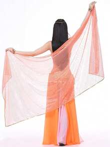 Leichte Damen Chiffon Handtücher mit Pailletten Saum - Bauchtanz Hüfttuch Schal Schleier