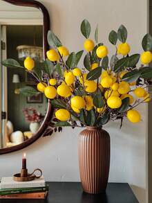 1/3 pezzi Ramo artificiale di limone, in materiale PE, pianta realistica, vegetazione artificiale, fiore artificiale, decorazione da tavolo, centrotavola, decorazione per interni, decorazione per scrivania d'ufficio, decorazione da giardino, decorazione per la stanza, regalo per feste, decorazione per scuola, dormitorio, ufficio, decorazione per feste, eventi, compleanni, ingresso di casa, hotel, ristorante, camera da letto, matrimonio, banchetto, cucina, giardino, decorazione primaverile ed estiva - Multicolore-D - Visualizzare 9