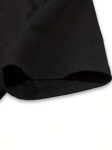 Women Round Neck T Shirt Happy Easter Bunny Ears And Paws With Floral Design Short Sleeve For Spring And Easter Celebration - Black - View 3