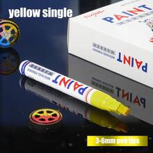 1 pieza Marcador de pintura a prueba de agua para neumáticos, marcador permanente de graffiti para neumáticos, marcador de pintura indeleble, marcador de retoque para neumáticos de automóvil, marcador de graffiti multicolor DIY