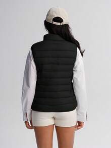 TCVC 女士时尚保暖棉服，舒适室内外运动，瑜伽，徒步，跑步，亲肤面料，修身版型 - 黑色 - 查看 3