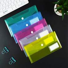 4 wytrzymałe kieszenie na dokumenty – wodoodporne, przezroczyste torby do przechowywania z etykietami ułatwiającymi identyfikację