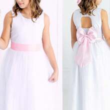 Pink Pleated Loose Belt With Bow At The Back - 淺粉色 - 查看 15