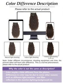 6pcs 61cm Black Clip-In Hair Extensions, Synthetic Curly Hair Pieces Suitable For Party, Daily Wear Or Hairpiece