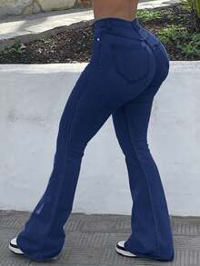 GILIPUR Quần jeans ống loe ôm sát màu trơn Y2K mới, thiết kế cạp cao co giãn, phong cách thanh lịch thường ngày, tối giản, thể hiện thời trang Thu/Đông những năm 2000, mang hơi hướng cổ điển sang trọng, phù hợp cho Tết Dương lịch, Ngày lễ tình nhân, Tết Nguyên đán và các ngày lễ khác, vừa tinh tế vừa thoải mái, lý tưởng cho các buổi tiệc trang trọng, bữa tối thân mật và các buổi hòa nhạc. - Rửa tối - Xem 4