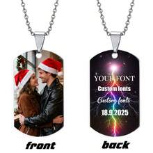 1 Custom Picture Necklace, Custom Text Pictures, Hip-Hop Style Personalized Pendant Necklace Jewelry, Custom Image Jewelry Gift Sequins Gold, Silver, Rose Gold Fashion, Retro, Unisex, Old Money, Punk, Wild Customization, Personalization, Boyfriend Gift - Multicolor - View 52