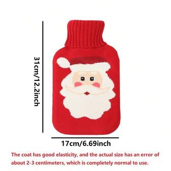 1 pièce Housse de bouteille d'eau chaude tricotée de la série rouge de 32 cm * 20 cm, veste de bouteille d'eau chaude de 2 l, sans bouteille d'eau chaude, convient pour Noël et usage quotidien, peut être utilisée comme cadeau de Noël. (Veuillez sélectionner la taille de housse appropriée selon la capacité de la bouteille d'eau chaude)