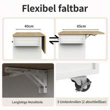 Dining Cart, Kitchen Cart, Removable Dining Cart With Worktop, Towel Rail And Spice Rack, Adjustable Dividers, Buffet Cabinet, Kitchen Cabinets, Tabletop With Wood Grain, White