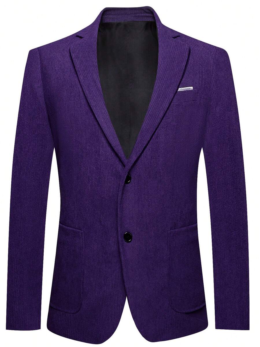 1pcs Mens Blazer Suit Purple Jacket Button Coats Regular Fit Wedding Formal Casual Party Banquet - Purple - View 1
