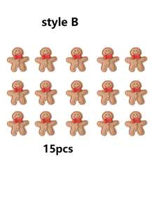 30pcs Christmas Gingerbread Man Resin Decor Accessories, Small Gift Decor Supplies, DIY Craft Materials Suitable For Home, Christmas Tree, Gifts, Phone Cases, Cups, Stickers, Hair Accessories, Holiday Decorations,Christmas